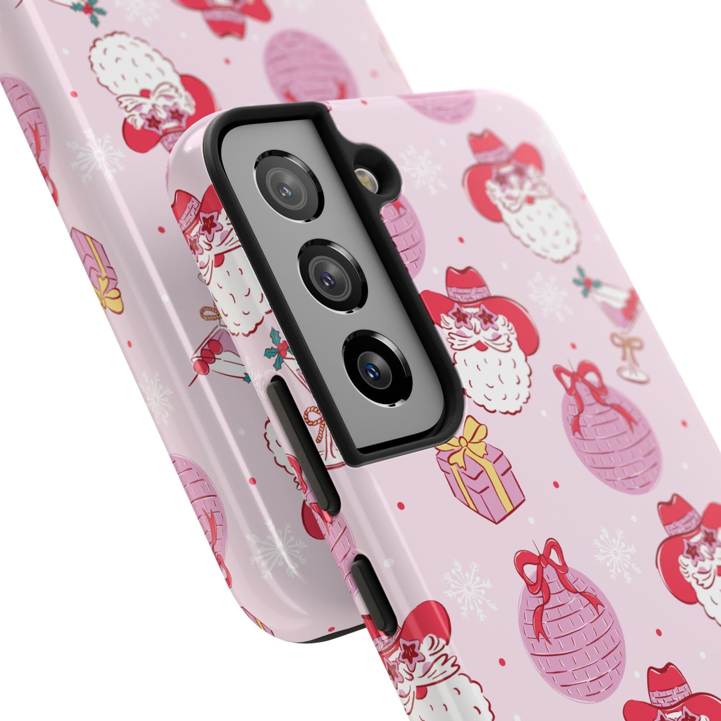 Preppy pink santa phone case