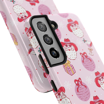 Preppy pink santa phone case