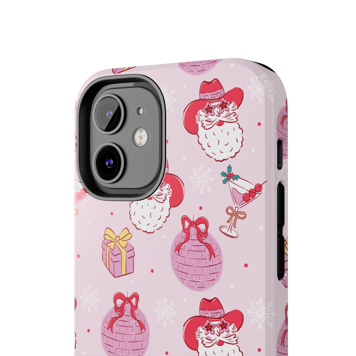 Preppy pink santa phone case