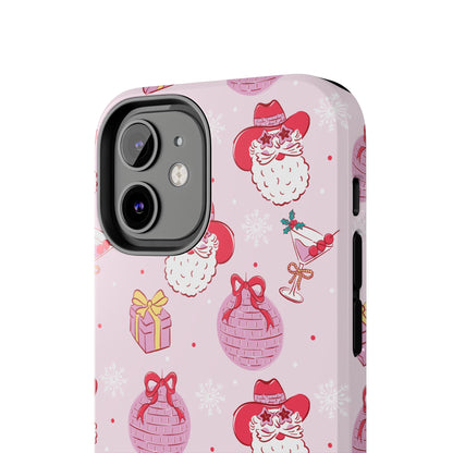 Preppy pink santa phone case