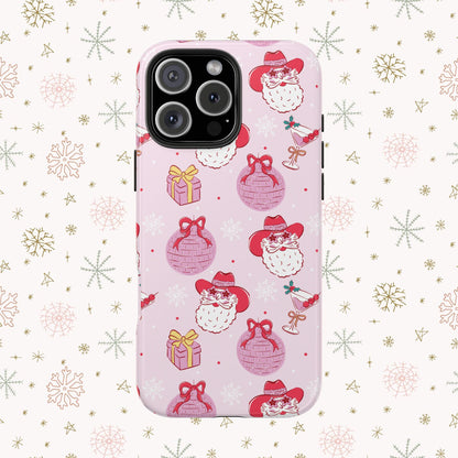Preppy pink santa phone case
