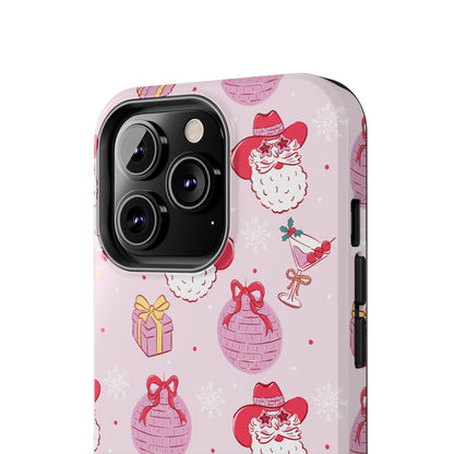 Preppy pink santa phone case