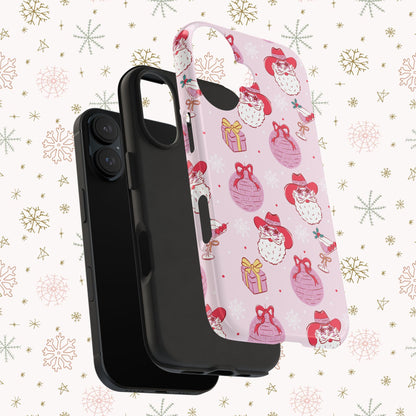 Preppy pink santa phone case