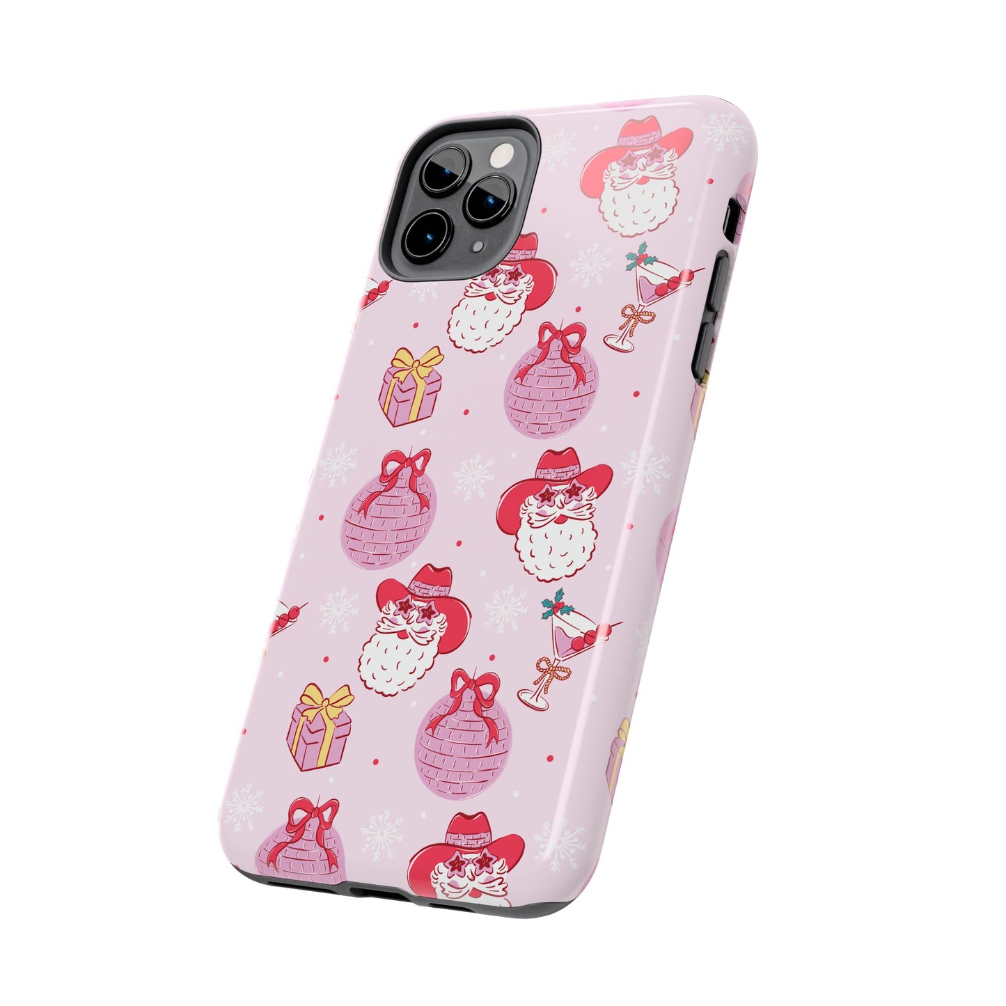 Preppy pink santa phone case