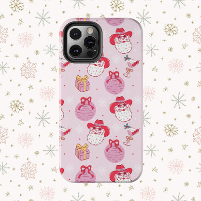 Preppy pink santa phone case