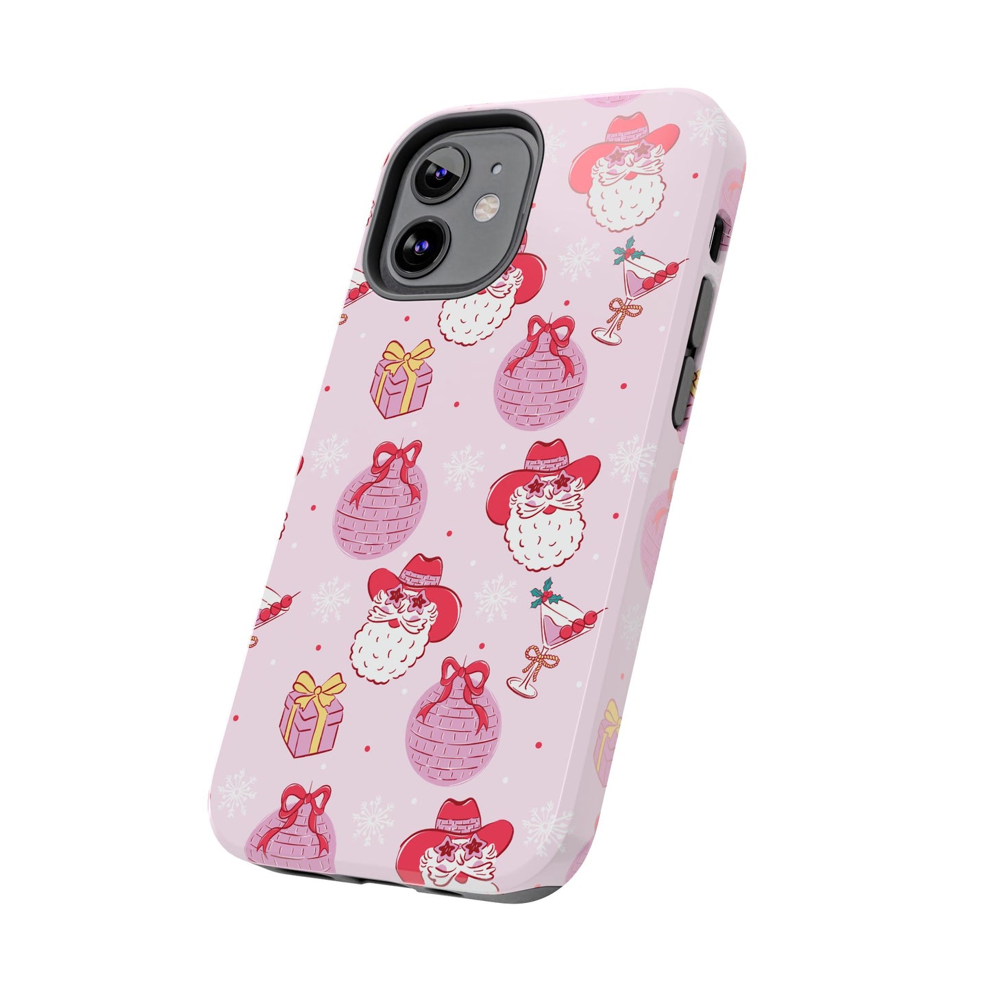 Preppy pink santa phone case